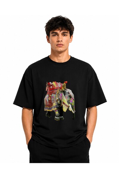 Inscriptie Tricou Unisex Bumbac Premium Casual " Elefant circ "