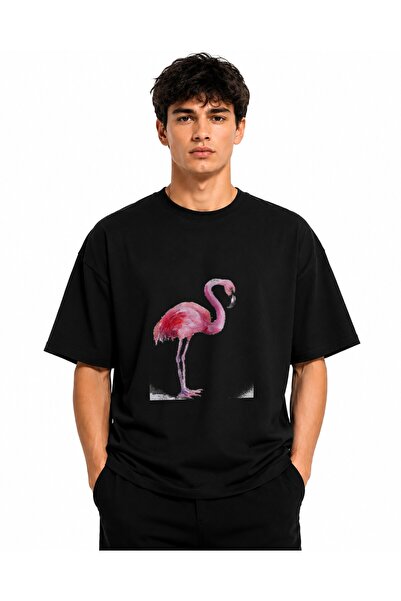 Inscriptie Tricou Unisex Bumbac Premium Casual " Pink flamingo watercolor "
