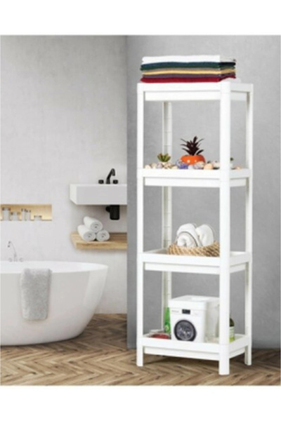 Go İthalat White Rectangular Shelf Unit Plastic (5324)