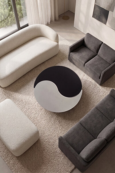 Harmonia Studio Dekoratif Modern Siyah Beyaz Orta Sehpa