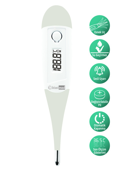 Kiwi MED KDT-6820 DİJİTAL ATEŞ ÖLÇER BEYAZ