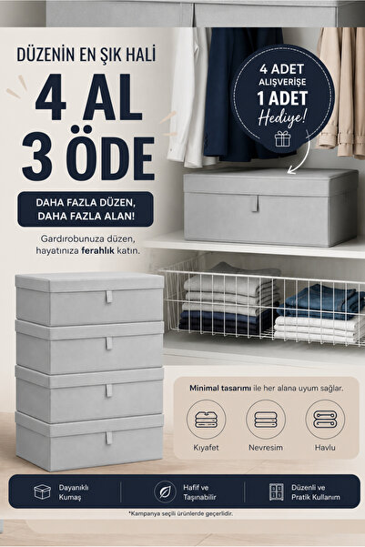Venita Home Multi-Purpose Box in 1 Box Form with Lid (Laundry-Storage-Organiz...