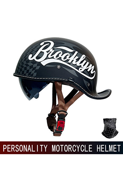 Choice XL F-22-2 Retro Helmet Cocked Tail Motorcycle Helmet for Men and Women...