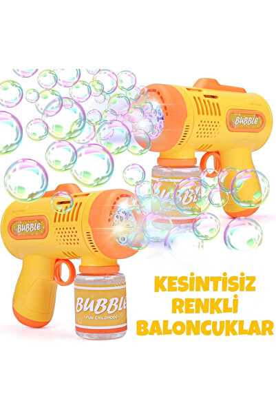 Brother Toys Pilli Işıklı Köpük Tabancası Baloncuk Tabancası Baloncuk Likidi Hediyeli