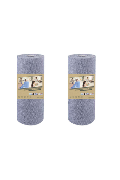 Choice4 2 rolls grey 4M Reusable Kitchen Dish Cloth Roll Washable Cleaning Wi...