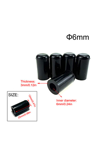 Choice10 5Pcs Black-6MM 5pcs Black Silicone Blanking Cap Intake Vacuum Hose E...