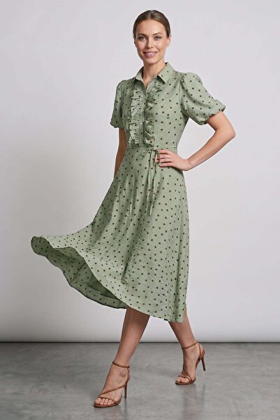 Fulla Moda Polka Dot Ruffled Maxi Dress