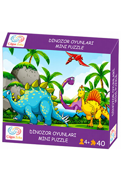 Çılgın Zeka Dinozor Oyunları Mini Puzzle 40 Parça 3-7 Yaş Çocuk Puzzle Yapboz
