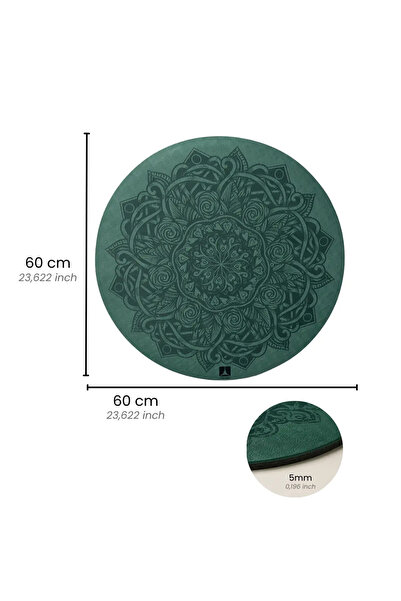 Rebuwo Desenli Yuvarlak TPE Mat 5 mm Yeşil 60x60 cm