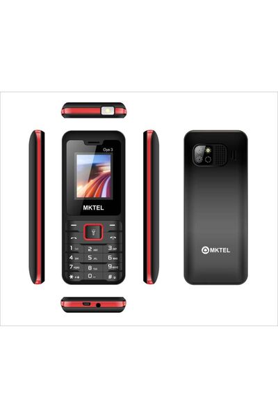 Choice Red MKTEL OYE 3 Feature Phone 1.77inch Display 1800mAh Dual SIM Dual S...