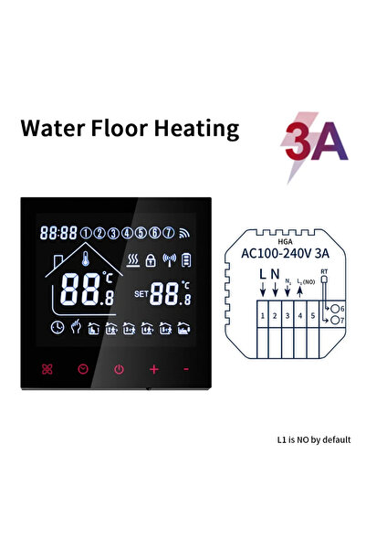 Choice NO WIFI Water Heating Tuya WiFi Smart Thermostat LCD Display Touch Scr...