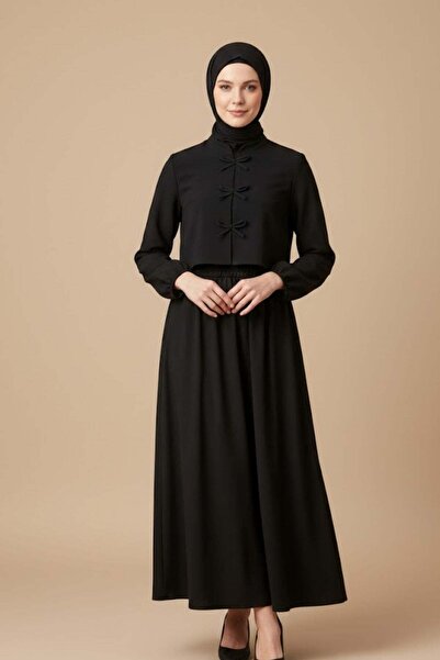 HAKKE Bow Detailed Flowing Skirt Hijab Set