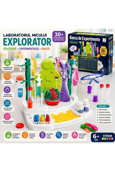 OEM Laborator chimic pentru copii, set de 30 de experimente, spumă colorată