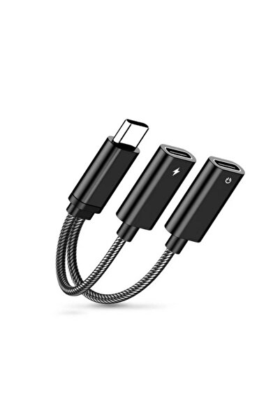 Choice black Multi-function Adapter 2 in 1 Type C HiFi Audio and Charger Dual...
