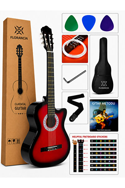Florancia Kesik Kasa Klasik Gitar Cutaway Klasik Gitar 4 /4 Tam Boy
