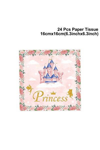 Choice3 Y0333-02 Princess Pink Castle Theme Birthday Party Disposable Tablewa...