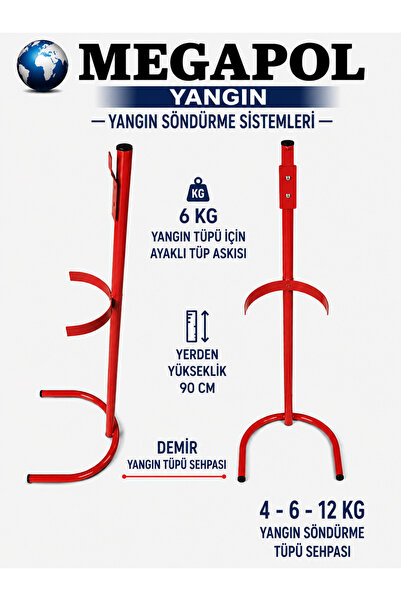 megapol İ2 adet yangın tüpü sehpası .4-6-12kg uyumlu. Demir yangın tüpü sehpa...