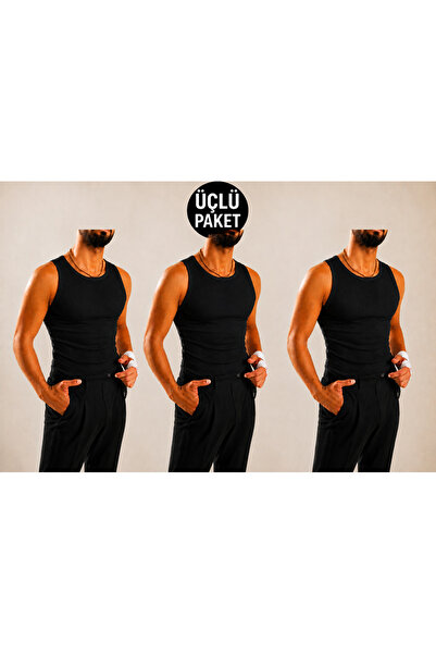 Livik Men's Halter Neck Sports Lycra Ribbed Undershirt for Daily and Sports Use