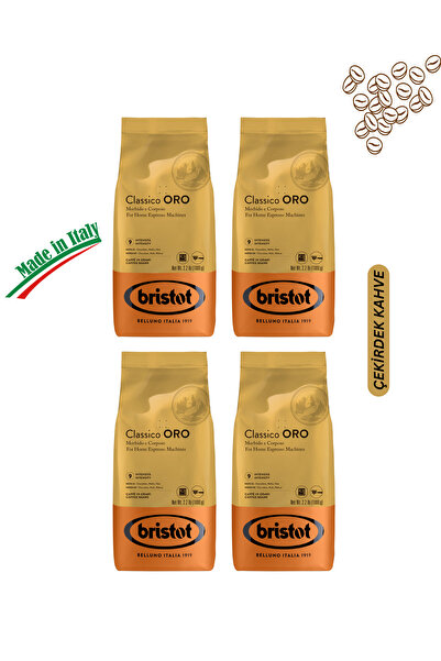 Bristot Classico ORO 4 x 1 kg Çekirdek Kahve - Orta Kavrulmuş Premium İtalyan...