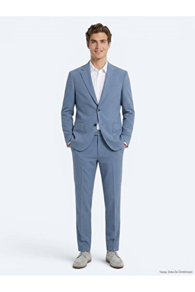 Kip Blue Striped Modern Fit Suit