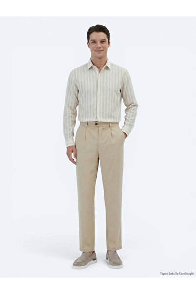 Kip Deve Tüyü Dokuma Loose Fit Casual Pantolon