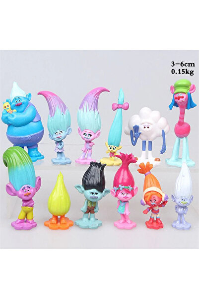 BANDAI 12 pcs 12pcs/Set Trolls Branch Critter Skitter Figures Trolls PVC Acti...