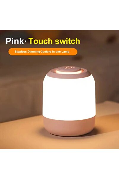 Choice Pink Rechargeable 2400mAh LED Night Light Touch Lamp Table Lamp Bedsid...