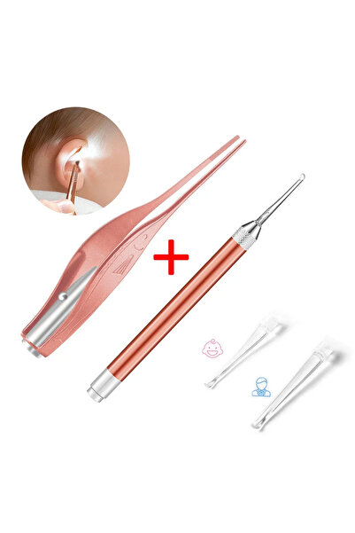 Choice1 C620-pink A B Baby Ear Cleaner Spoon LED Flash Light Ear Wax Curette ...