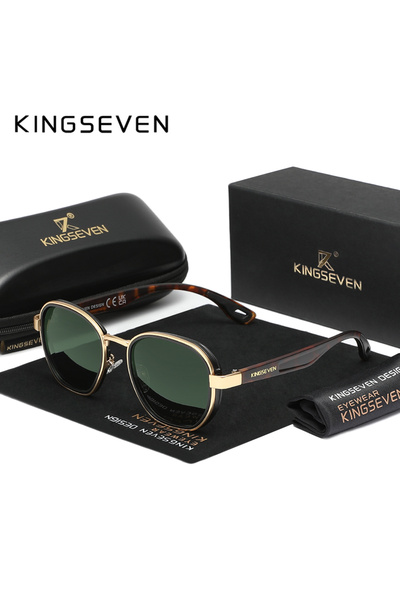 Choice4 Leoaprd GreenG15 KINGSEVEN Sunglasses Men Polarized UV400 Retro Luxur...