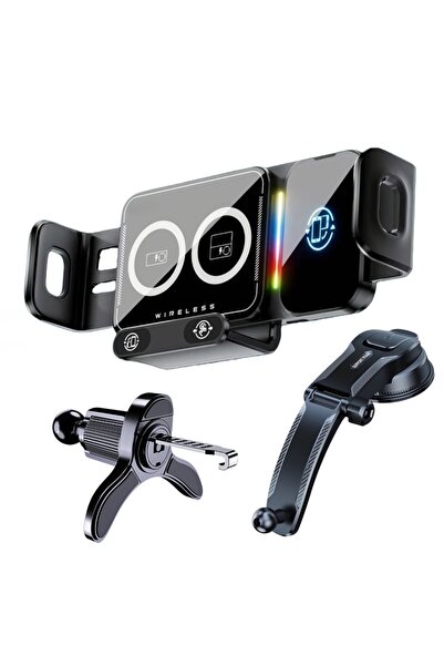 Choice3 Sucker Edition 15W Universal Car Phone Wireless Charger Holder 90° Ro...