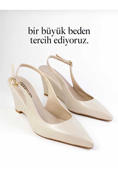 NiceDiffer Women's Evening Dress Pointed Toe Open Back 8cm Wedge Heel Pack Shoes