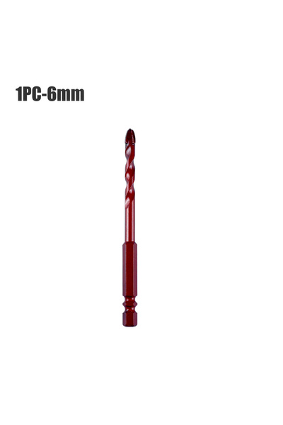 Choice3 1pc 6mm Cross Hex Drill Bit Set For Concrete Porcelain Tile Glass Met...