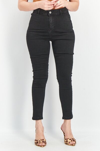 Urban Bliss Women Skinny Fit Plain Stretchable Jeans, Black