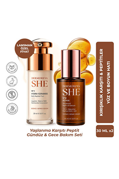 Renovafood Dermoreva She Premium Peptit Gündüz & Gece Serum Seti