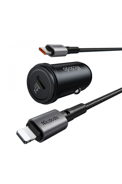Mcdodo Incarcator Auto Cu Cablu Lightning CC-7492 Obsidian, 30W, 3A, 1 x USB-...