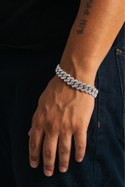 UKHWD SUPPLY 12mm Iced Out Cuban Chain Erkek Bileklik