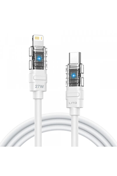 Lito Cablu Date si Incarcare USB-C - Lightning LD05, 27W, 1m, Alb
