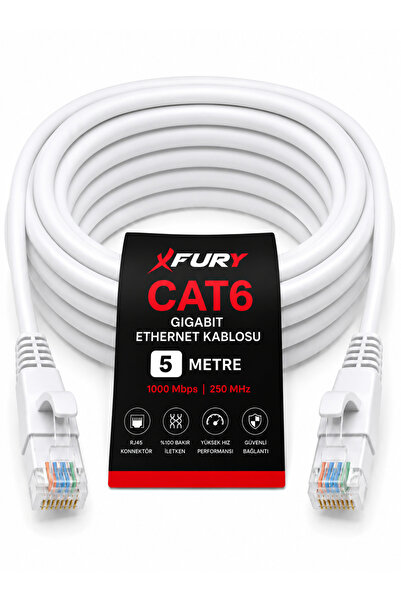FURY Cat6 Ethernet Cable 5 Meters Rj45 Lan Internet Modem Router Computer Cable