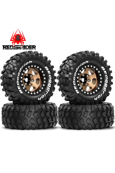 Choice Brown 4pcs 1.9" Tires Beadlock Wheels Rims for 1/10 RC Crawler Car Tra...