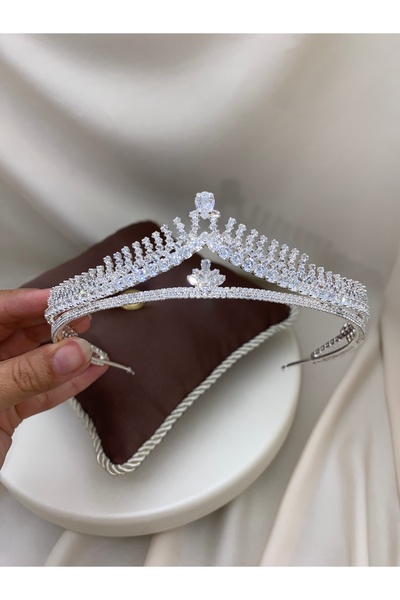 sitrini Claria Bridal Crown Zircon Stone Wedding Crown