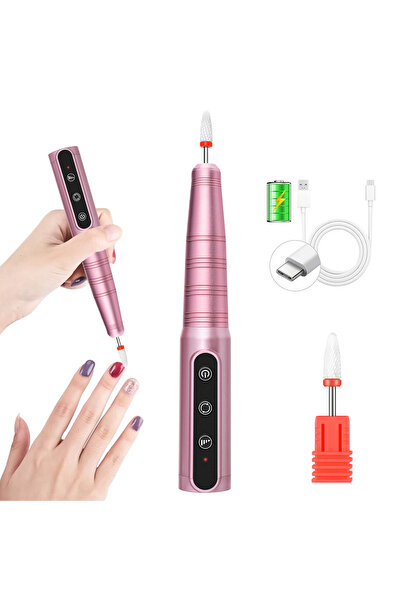 Choice1 L1-Pink NEW Electric Nail Drill Machine 12000RPM USB Rechargeable Nai...