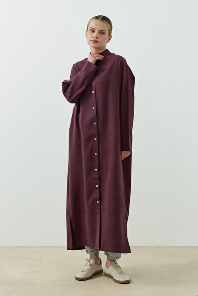QANU Oversize Gömlek Mürdüm