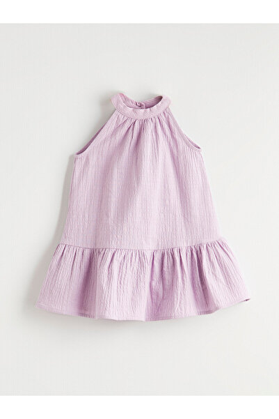 LC Waikiki Trendlucky Halter Neck Girl's Dress with Difference in Color