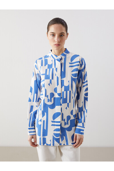 LC Waikiki Nevavm Women's Shirt Tunic with Distinctive Collar Pattern