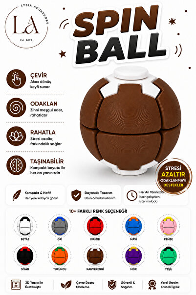 lysiaaccessory Spin Ball Stres Topu Fidget Oyuncak | Dönen Basmalı Dikkat ve ...
