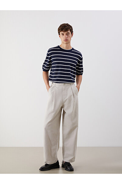 LC Waikiki Xside beige standard fit gabardine men's pleated trousers