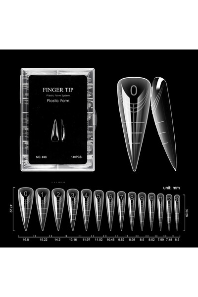 Choice V-140pcs-box TP 70pcs/140pcs Clear Nail Dual Form Full Cover Nail Exte...