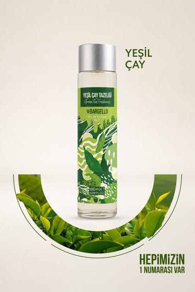 Bargello YEŞİL ÇAY TAZELİĞİ CAM DÖKME KAPAK KOLONYA EDC 180 ml