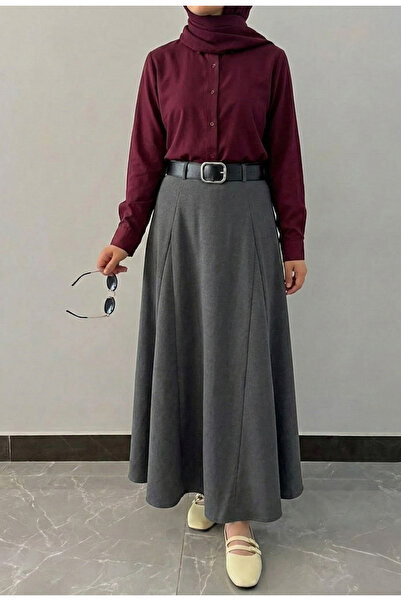 Generic Brand Butterfly Detailed Skirt-Anthracite