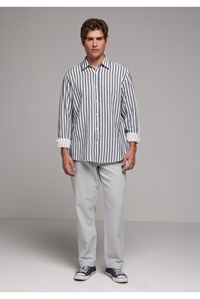 Colin's Regular Fit Medium Waist Straight Leg Men's Gray Trousers